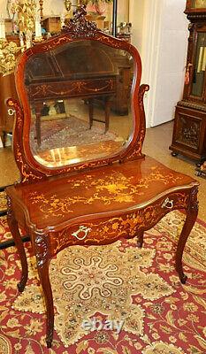 Gorgeous Late 19th Century Mahogany Inlaid Vanity Dressing Table Attr RJ Horner
