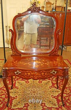 Gorgeous Late 19th Century Mahogany Inlaid Vanity Dressing Table Attr RJ Horner