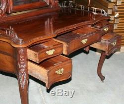 Gorgeous Late Victorian Solid Walnut Dolphin Motif Vanity