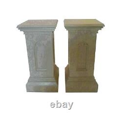Gothic Revival Pair of Painted Oak Pedestals United States Late 19th Century