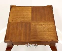 HEKMAN Walnut Inlaid Parquetry Square French Louis XV Accent Table