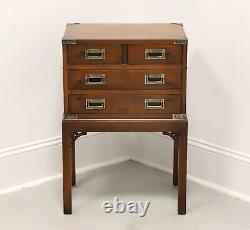 HEKMAN Yew Wood Campaign Style Silver Chest on Stand