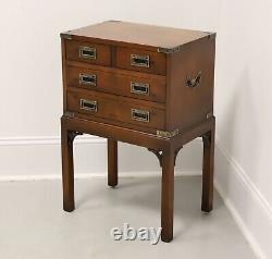 HEKMAN Yew Wood Campaign Style Silver Chest on Stand