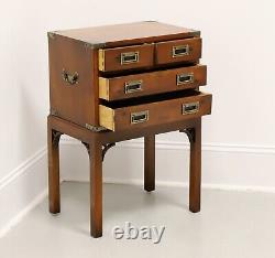 HEKMAN Yew Wood Campaign Style Silver Chest on Stand