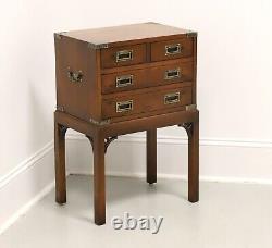 HEKMAN Yew Wood Campaign Style Silver Chest on Stand