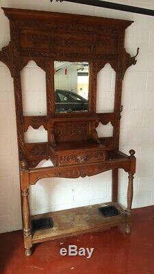 Hall Tree Antique/vintage Late 1800's Nice Condition