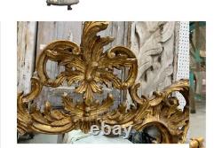 Hand Carved Wood Mirror Vintage Large Rococo Italian 37 x 57