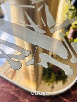 Handcrafted Etched Bamboo Image Glass Mirror Original Artwork By SPOHRglass