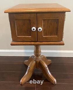 Heirloom Maple Side Table with Cabinet & 2 Doors 24 Tall x 14 Wide Beautiful