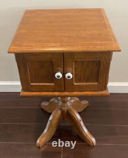 Heirloom Maple Side Table with Cabinet & 2 Doors 24 Tall x 14 Wide Beautiful