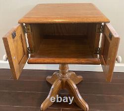 Heirloom Maple Side Table with Cabinet & 2 Doors 24 Tall x 14 Wide Beautiful