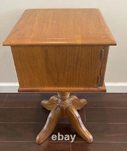 Heirloom Maple Side Table with Cabinet & 2 Doors 24 Tall x 14 Wide Beautiful