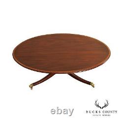Henkel Harris Federal Style Banded Mahogany Oval Coffee Table