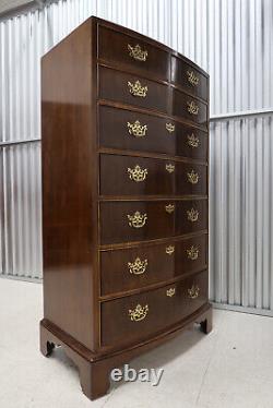 Henredon Mahogany Bow Front 9 Drawers Chest