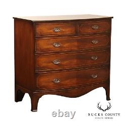 Hepplewhite Style Custom English Mahogany Bow Front Chest