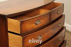 Hepplewhite Style Custom English Mahogany Bow Front Chest