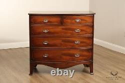 Hepplewhite Style Custom English Mahogany Bow Front Chest