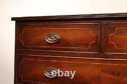 Hepplewhite Style Custom English Mahogany Bow Front Chest