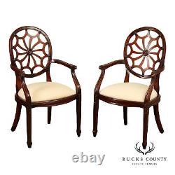 Hepplewhite Style Pair of Spiderback Armchairs