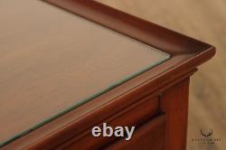 Hickory Chair Queen Anne Style Pair of One Drawer Mahogany Side Tables