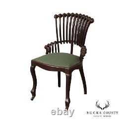 Hunzinger Antique Carved Mahogany'Lollipop' Side Chair