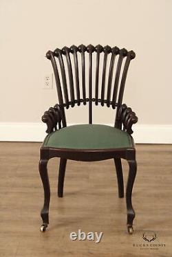 Hunzinger Antique Carved Mahogany'Lollipop' Side Chair