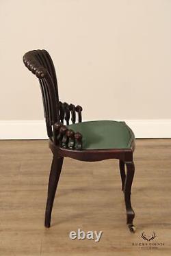 Hunzinger Antique Carved Mahogany'Lollipop' Side Chair