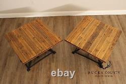 Industrial Style Pair of Adjustable Height Tables