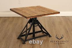 Industrial Style Pair of Adjustable Height Tables