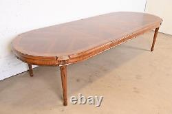 Italian Louis XVI Cherry and Burl Wood Extension Dining Table