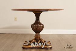 Italian Neoclassical Gilt and Burl Painted Round Center Table