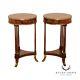 Italian Regency Style Pair of Round Top Side Tables