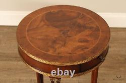 Italian Regency Style Pair of Round Top Side Tables