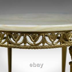 Italianate Lamp Table, Gilt Metal, Onyx, Classical Revival, Side, Late C20th