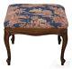 L59814EC French Louis XV Oak Frame Toile Upholstered Ottoman