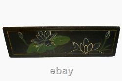 LATE 19TH C AMERICAN ANTIQUE ENAMEL PAINTED VICTORIAN FLOWER BOX, WithSLOPED SIDES