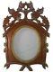 LATE 19TH C VICTORIAN CARVED WALNUT HANGING WALL MIRROR, WithGOLD GILT ROPE LINER