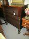 LATE 19TH CENTURY EMPIRE REVIVAL DRESSER With CARVED COLUMNS & PAWFEET