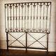 LATE 19THc WROUGHT IRON FENCE PANEL CUSTOM MADE BED HEADBOARD. QUEEN SIZE. L@@k