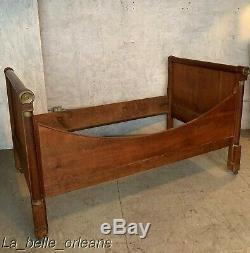 LATE 19th C. FRENCH EMPIRE LIT BATEAU DAYBED. RARE AND STUNNING. L@@k
