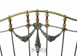 LATE 19th or EARLY 20th Century ART NOUVEAU Style Brass & Iron BED HTF