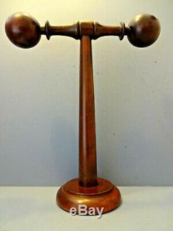 LATE 19thC VICTORIAN RARE ENGLISH MAHOGANY TREEN DOUBLE HAT STAND, c 1880-1901