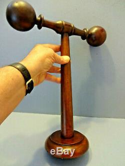 LATE 19thC VICTORIAN RARE ENGLISH MAHOGANY TREEN DOUBLE HAT STAND, c 1880-1901