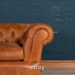 LATE 20thC TWO SEATER TETRAD CHESTERFIELD LEATHER SOFA WITH BUTTON DOWN SEATS