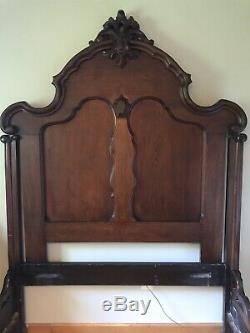 LOCAL PICK-UP ONLY Antique Solid Walnut Double Bed Circa Late 1800s