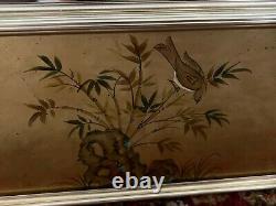 La Barge Mid-Century Modern Hand Painted Wall Chinoiserie Mirror, 28 x 42