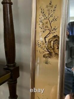 La Barge Mid-Century Modern Hand Painted Wall Chinoiserie Mirror, 28 x 42