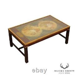 LaBarge Campaign Style World Map Coffee Table
