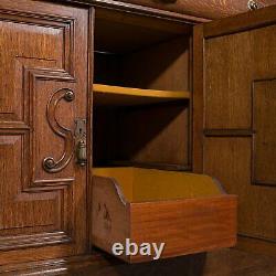 Large Antique Dresser Base, Scottish, Oak, Buffet, Server, Late Victorian, 1880