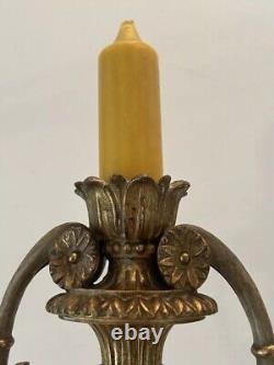 Large Candlestick, Wood Golden, Style Louis XVI, 19th, Classic, French Design